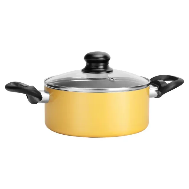 Nutrichef faitout jaune 1,7 L avec couvercle verre