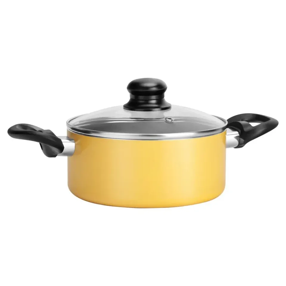 Nutrichef faitout jaune 1,7 L avec couvercle verre