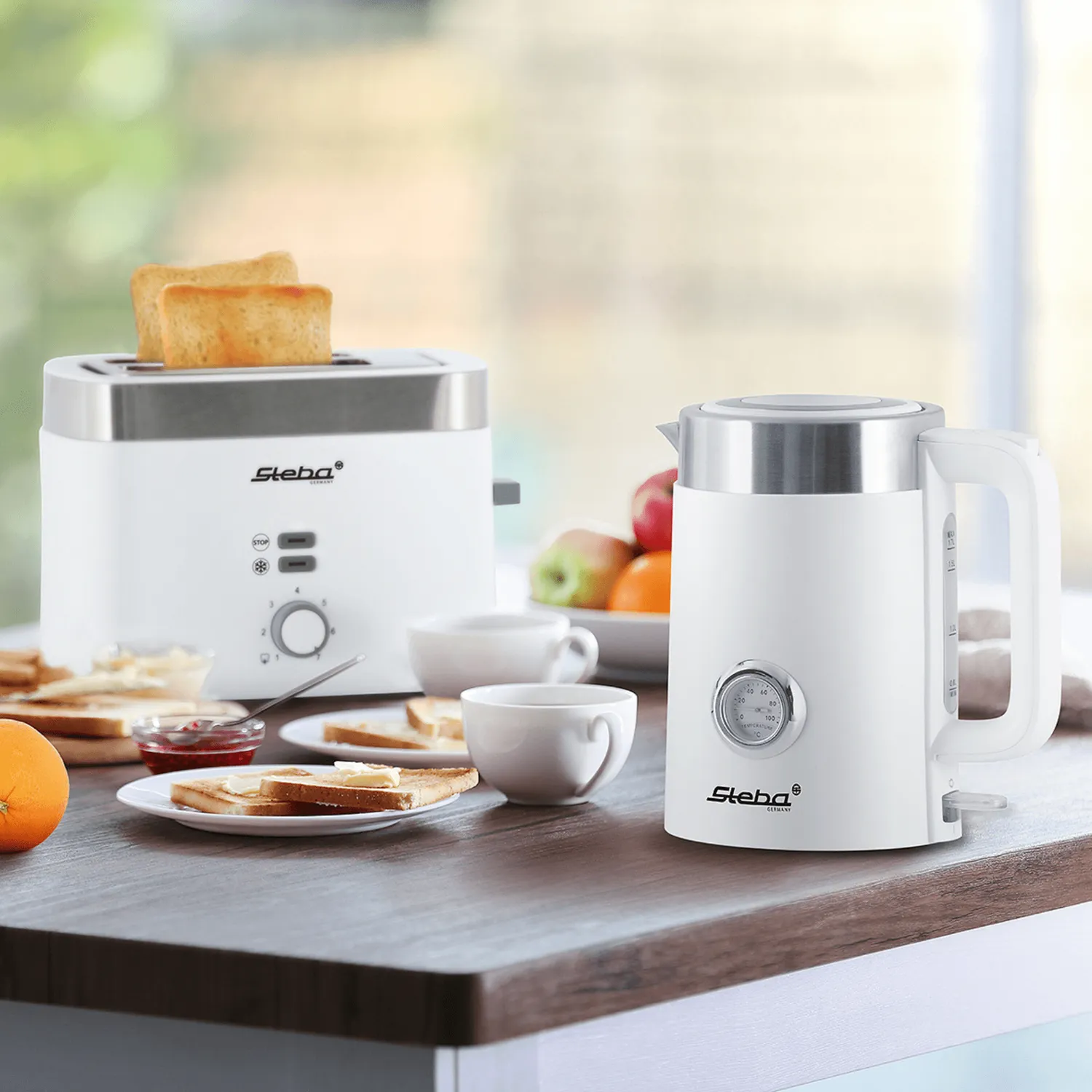 Steba WK 10 Bianco bouilloire blanche 1,7 L inox