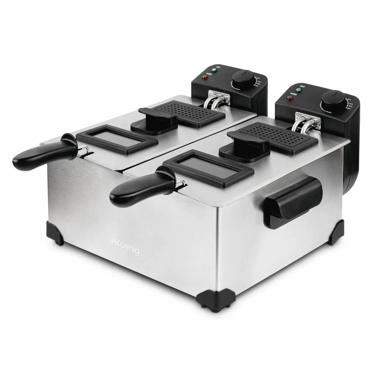 H.Koenig DFX600 friteuse double bac inox 2 x 3 L