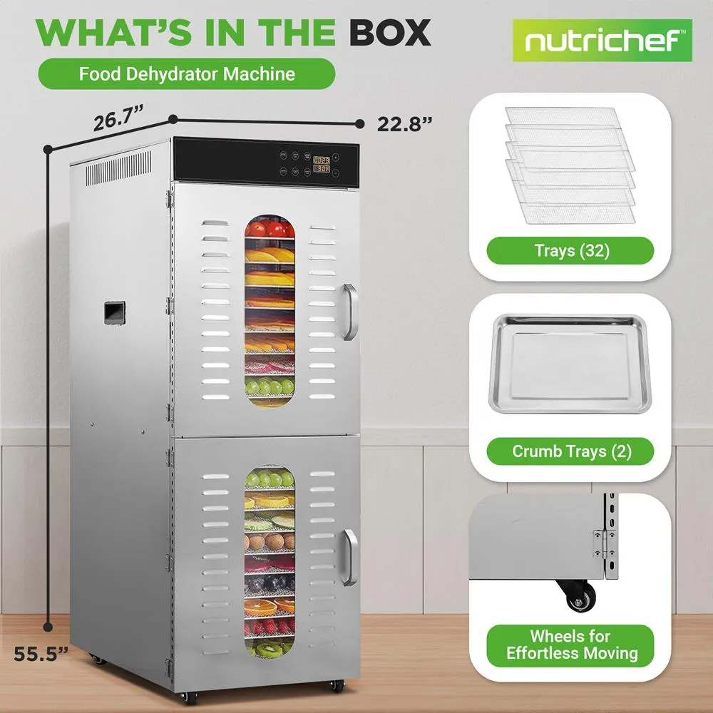Nutrichef déshydrateur alimentaire 32 plateaux inox
