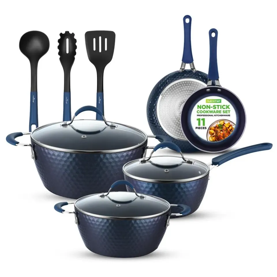 Nutrichef batterie 11 pièces céramique bleue induction