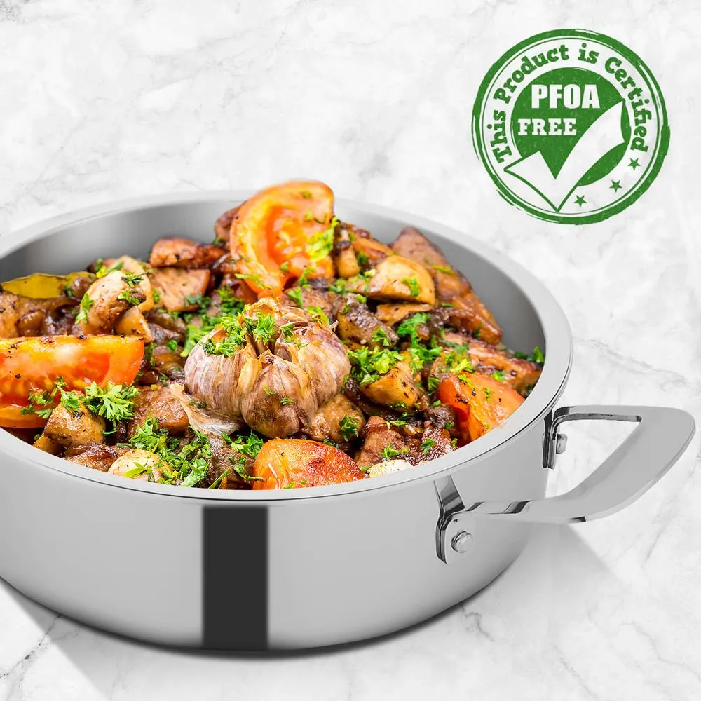 Nutrichef NCSSX45 sauteuse inox avec couvercle 3,2 L