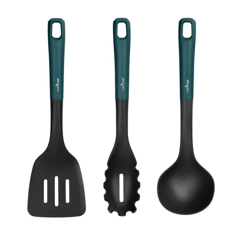 Nutrichef ustensiles silicone lot 3 louche pâtes spatule