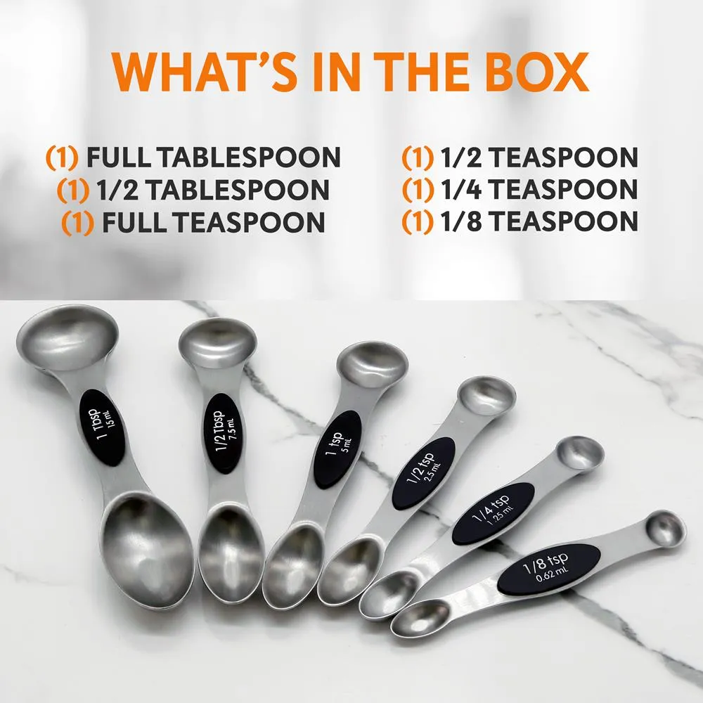 Nutrichef Set 6 cuillères doseuses inox magnétiques