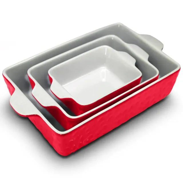 Nutrichef Lot 3 plats gratin céramique gris rectangulaires