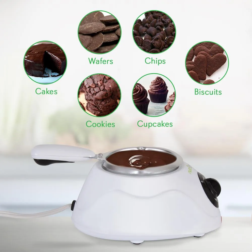 Nutrichef appareil fondue chocolat blanc 250 ml moules