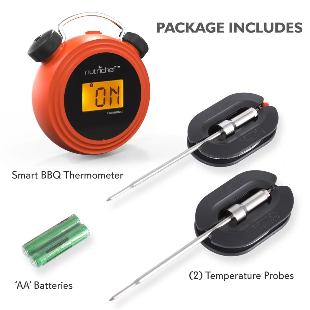 Nutrichef PWIRBBQ60 Thermomètre BBQ Bluetooth 2 Sondes