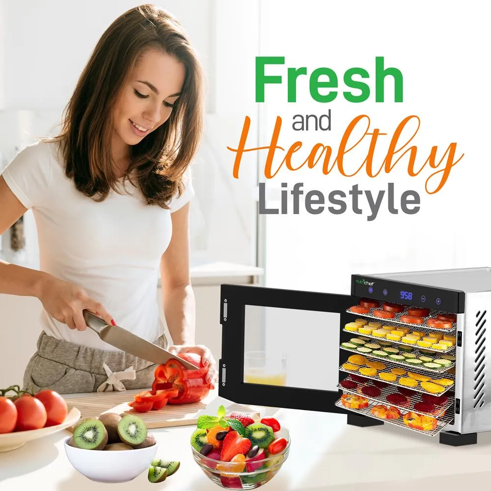 Nutrichef Déshydrateur Inox 6 Plateaux 600W Digital