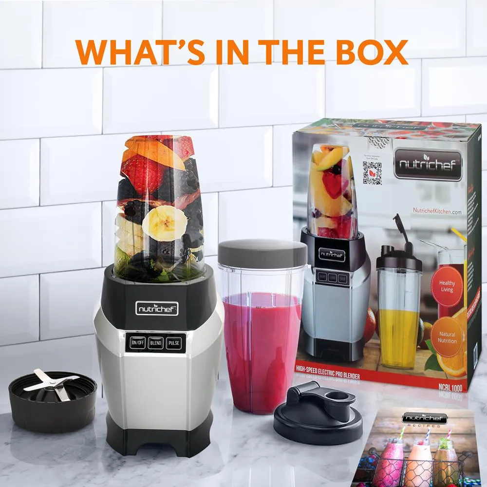 Nutrichef blender smoothie 1000W 2 gobelets nomade