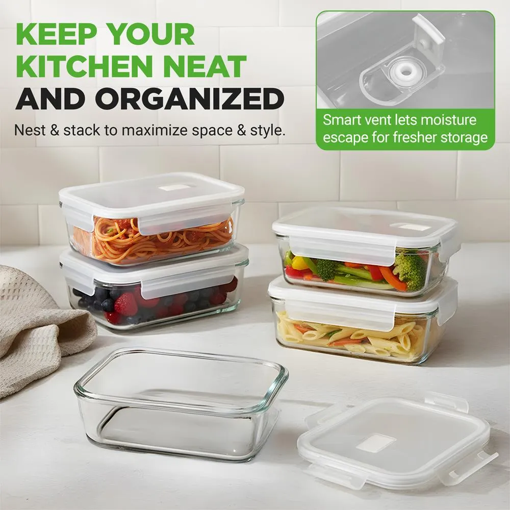 Nutrichef NCCLX5 boîtes verre borosilicate 5x850ml hermétique