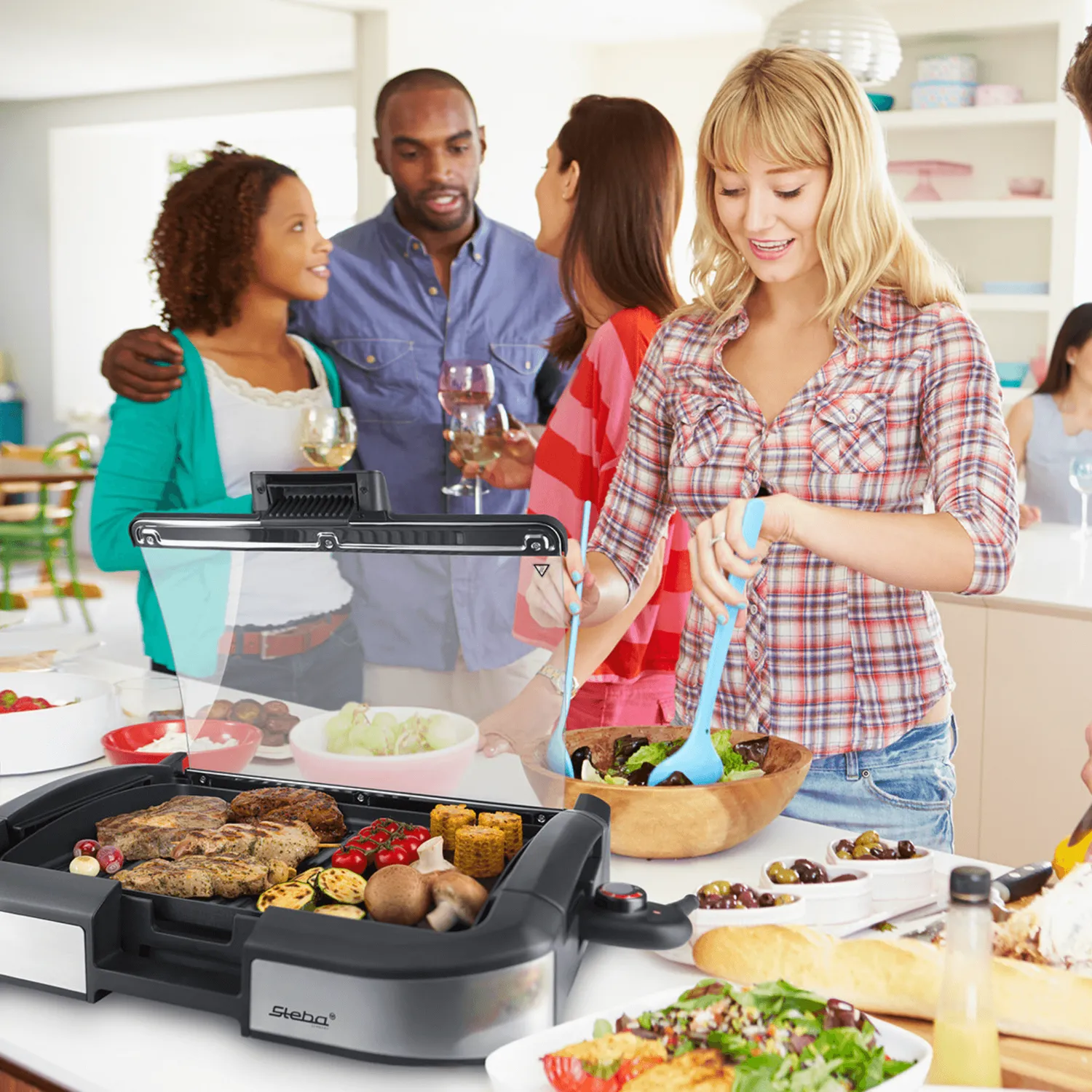 Steba VG 195 grill electrique avec couvercle verre