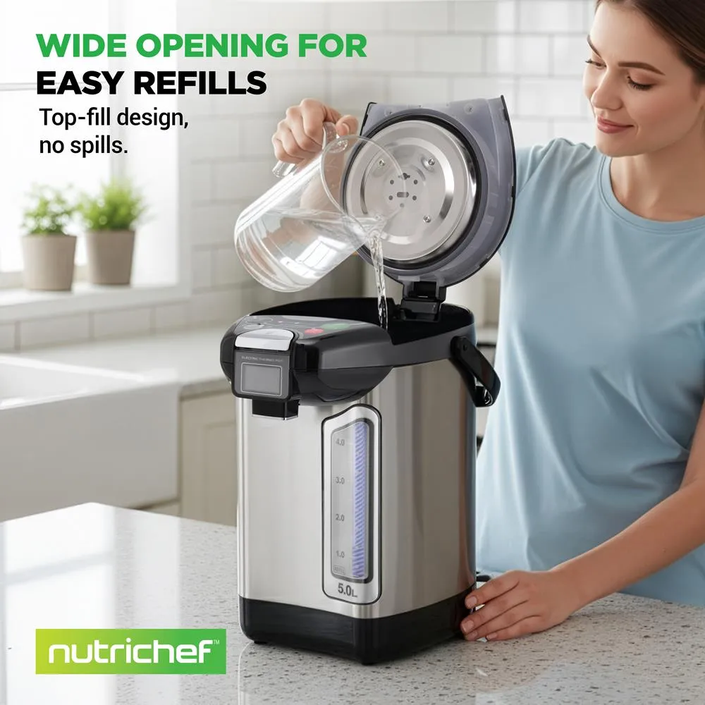 Nutrichef Distributeur Eau Chaude 5L Inox 750W Température