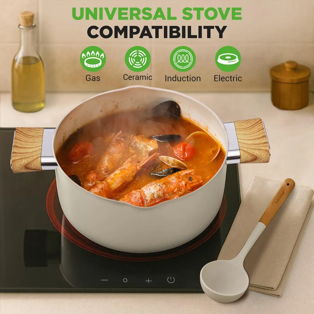 Nutrichef Batterie Cuisine Céramique Marbre Induction