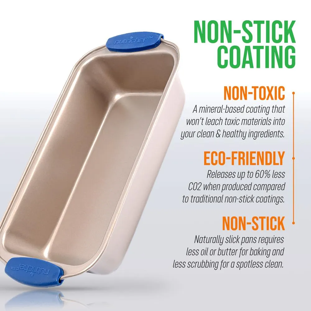 Nutrichef moule à cake doré poignées silicone 29 cm