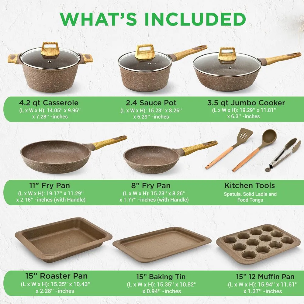 Nutrichef batterie de cuisine 22 pièces marbre bordeaux