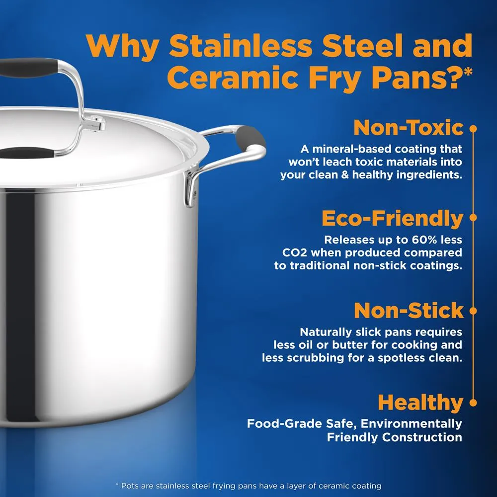Nutrichef batterie 12 pièces inox antiadhésive céramique