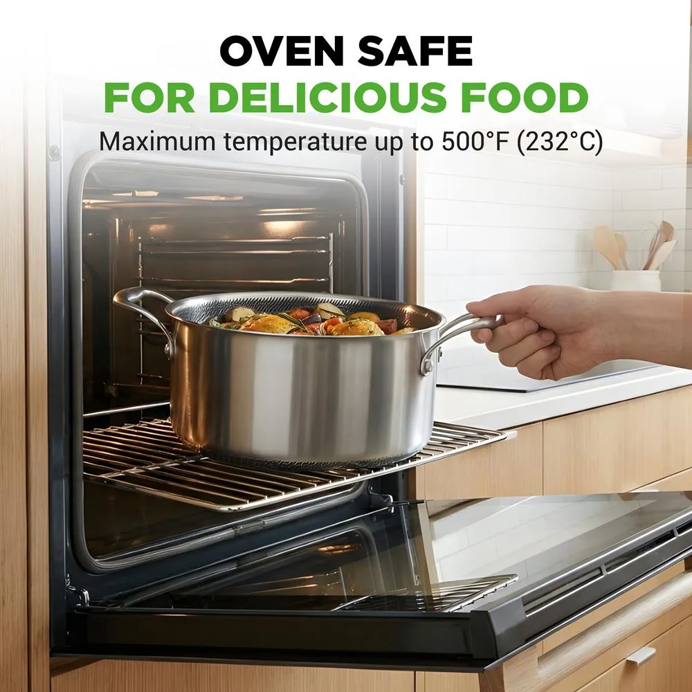 Nutrichef faitout inox antiadhésif 5 QT couvercle verre