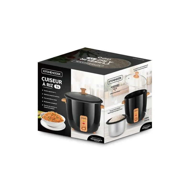 Kitchencook Japan Wood Black cuiseur riz 1 L noir