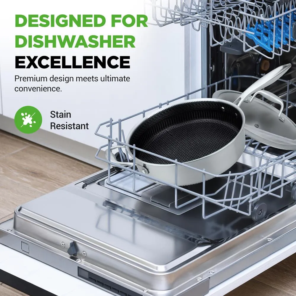 Nutrichef Sauteuse inox antiadhésive 3,2 L avec couvercle