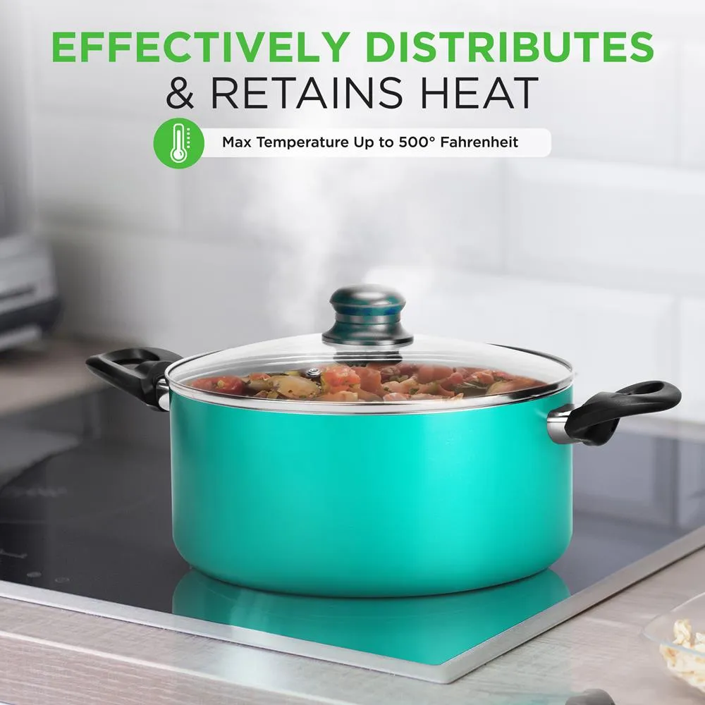 Nutrichef batterie cuisine 15 pièces antiadhésive couleur