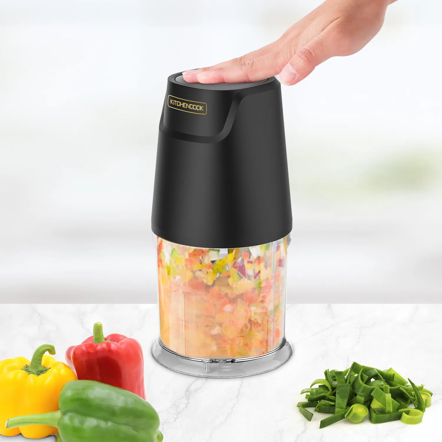Kitchencook Matt Pod mini hachoir noir 300 W 2 lames