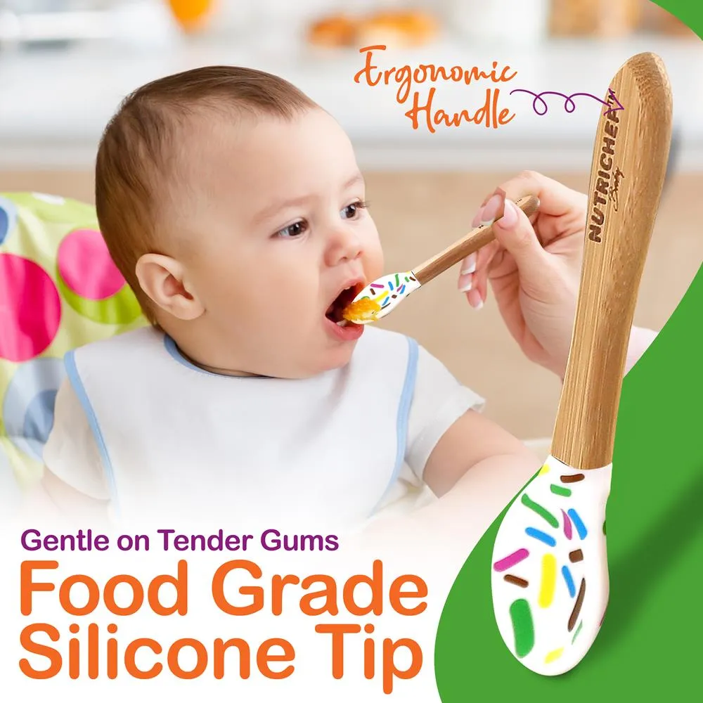 Nutrichef Sparkle Assiette Bébé Ventouse 3 Compartiments + Cuillère