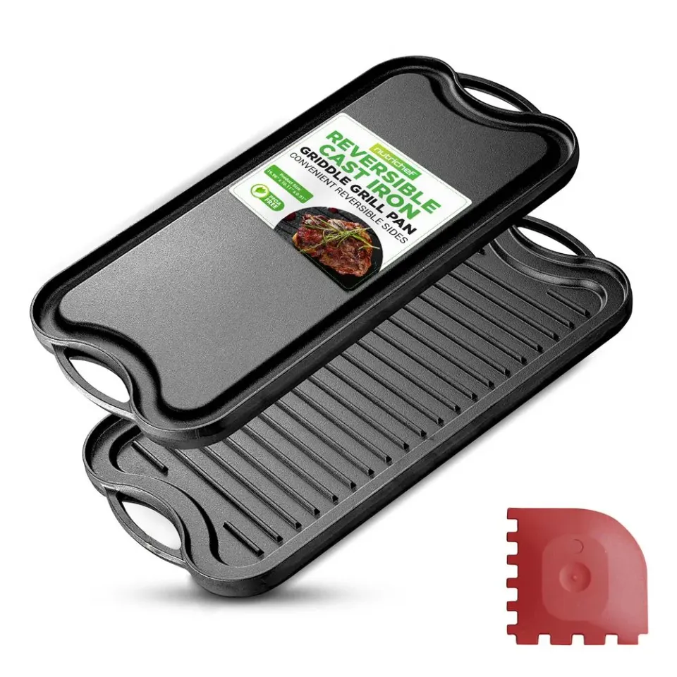 Nutrichef plancha réversible fonte extra-large