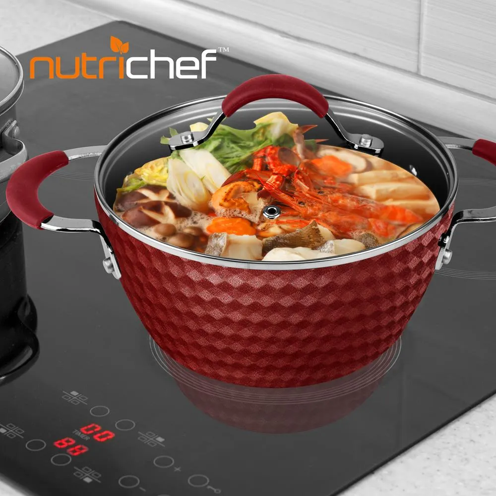 Nutrichef faitout antiadhésif 2 L induction avec couvercle