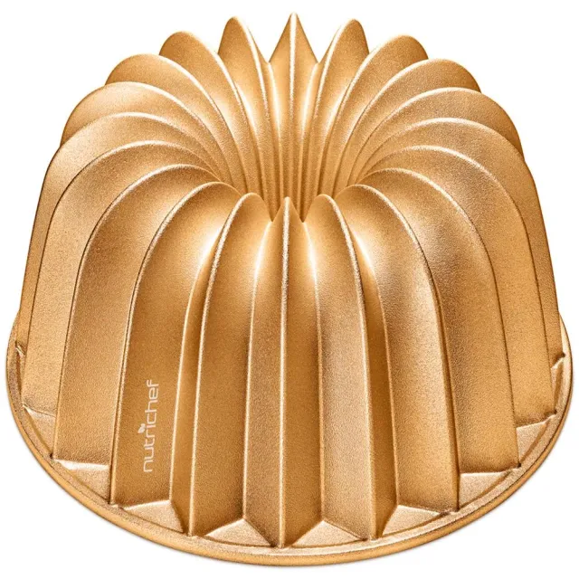 Nutrichef moule bundt gâteau 23 cm alu doré antiadhésif