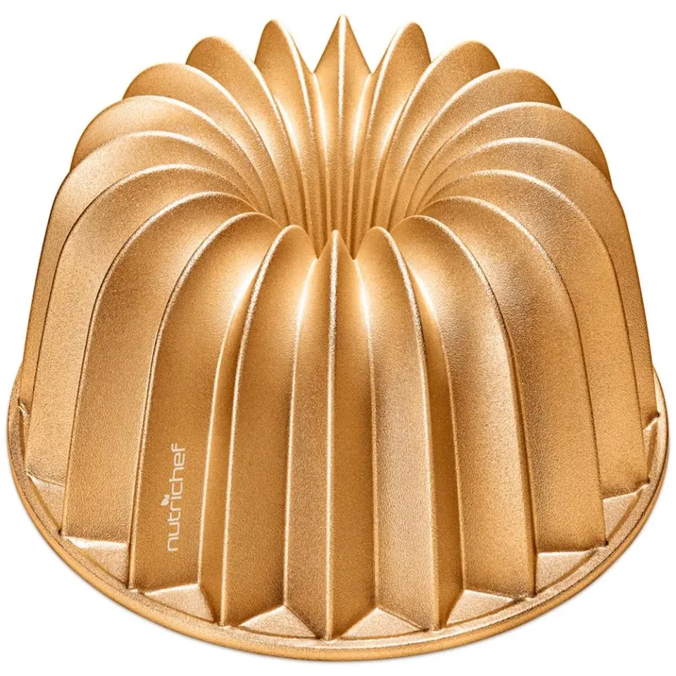 Nutrichef moule bundt gâteau 23 cm alu doré antiadhésif
