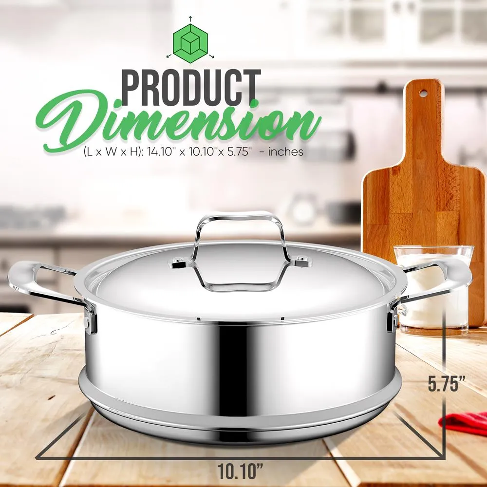 Nutrichef NCSSX45 panier vapeur inox avec couvercle 8 Qt