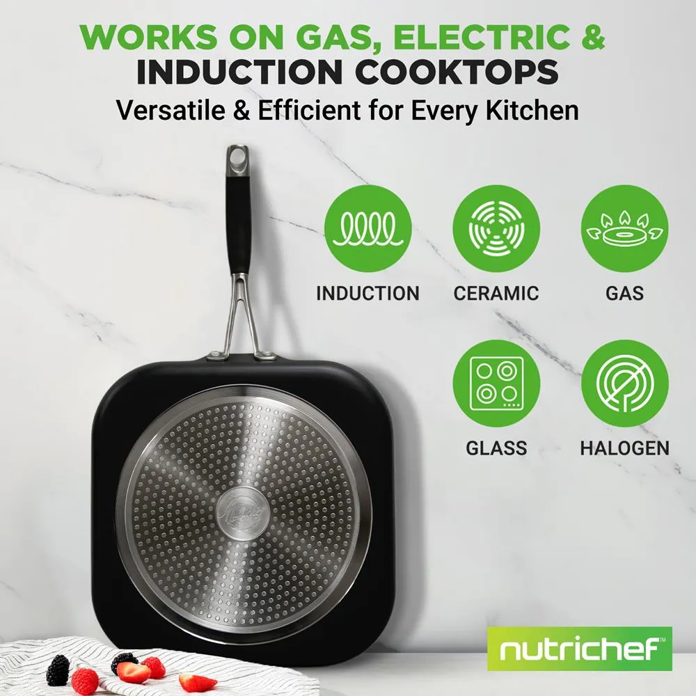 Nutrichef Plancha Grill Cuivre Antiadhésive Poignée