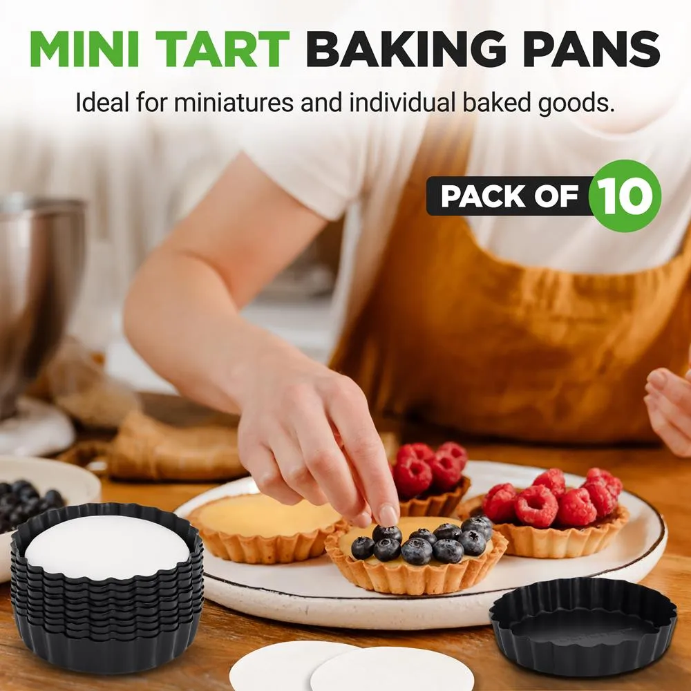 Nutrichef moules tartelettes antiadhésifs 10 pcs fond amovible
