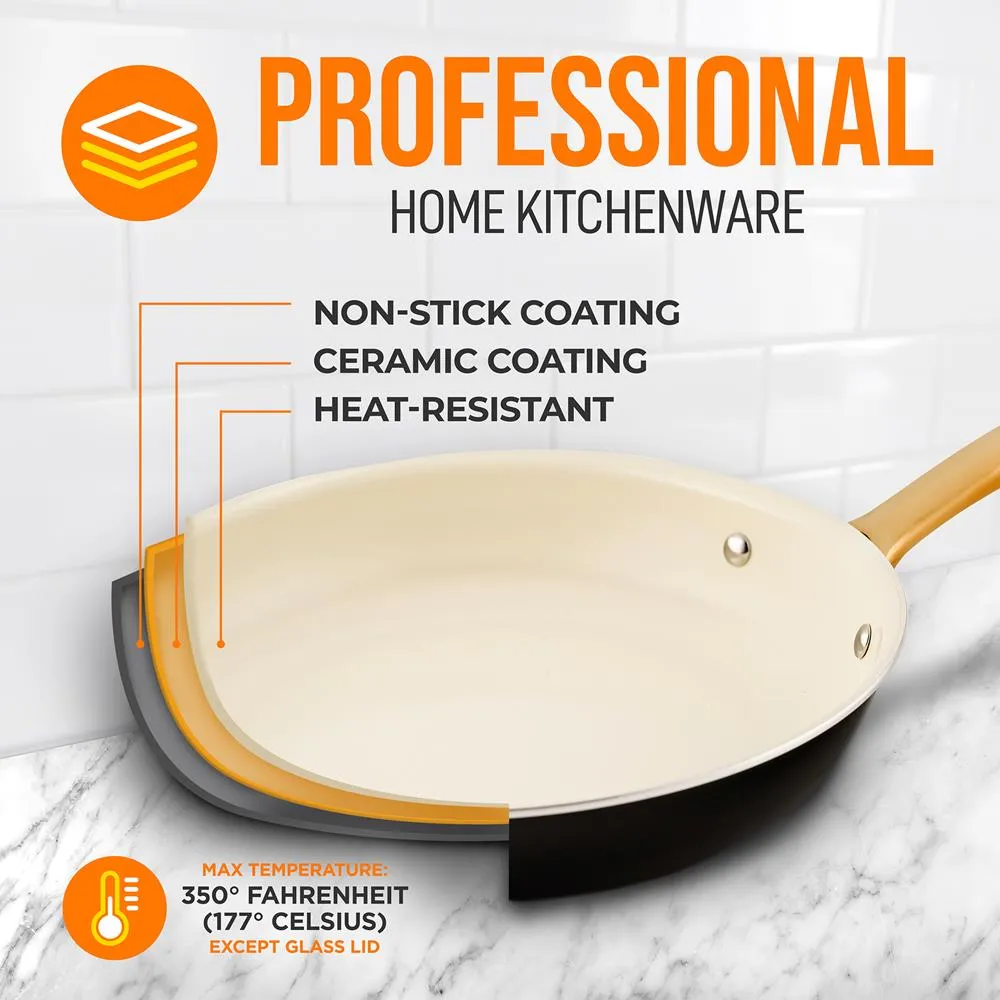 Nutrichef poêle 20 cm céramique manche doré induction
