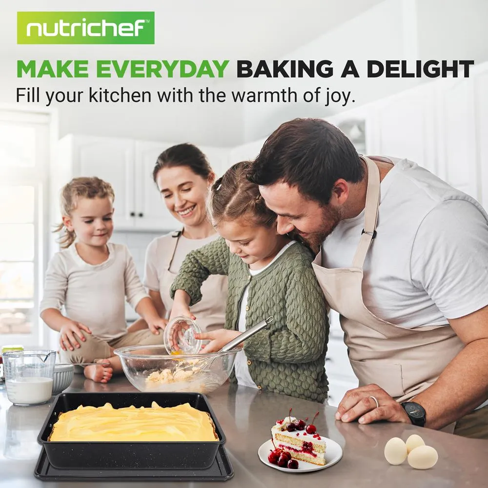Nutrichef set pâtisserie 8 pièces marbre noir empilable