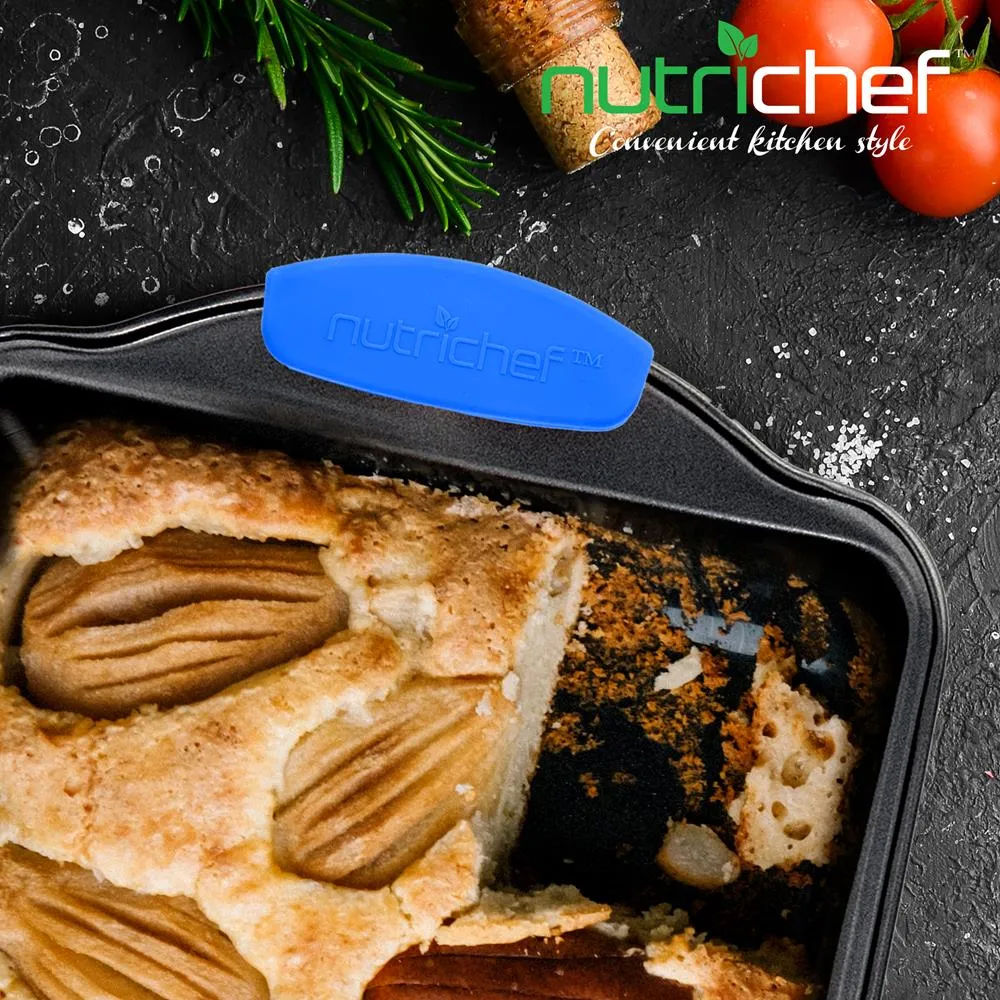 Nutrichef poignées silicone bleues lot de 6 antichaleur plats