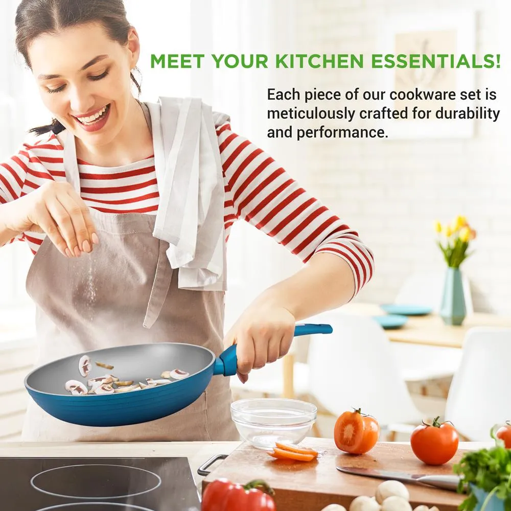 Nutrichef 12-Piece Nonstick batterie cuisine verte 12 pcs