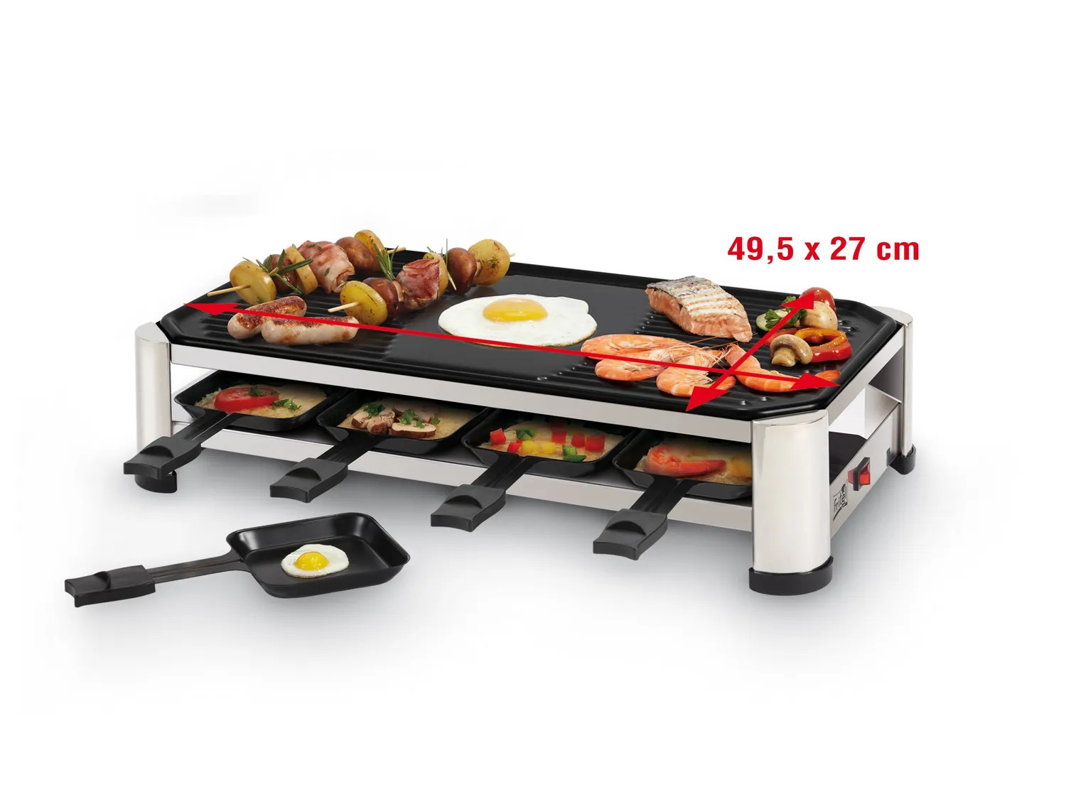 Fritel RG 2170 raclette grill 49,5x27 cm 2-8 personnes