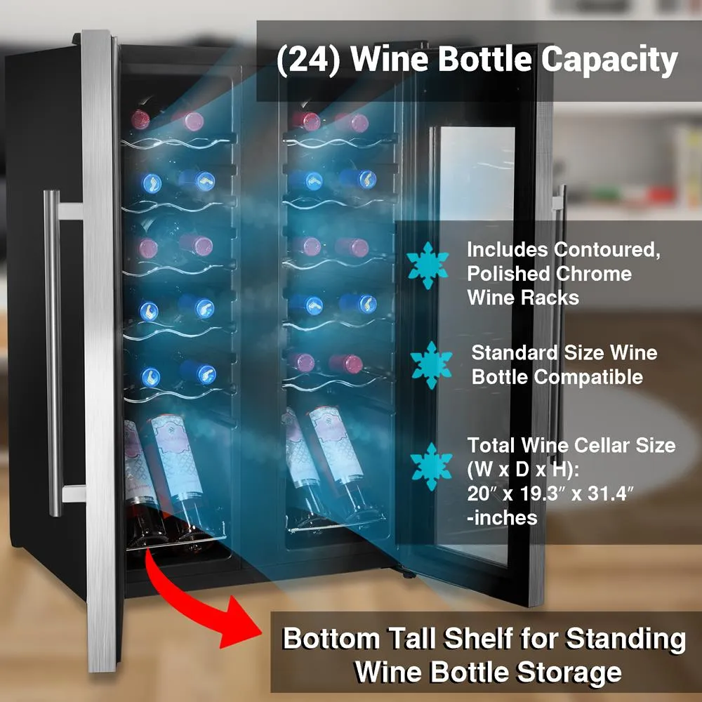 Nutrichef cave à vin 24 bouteilles inox silencieuse