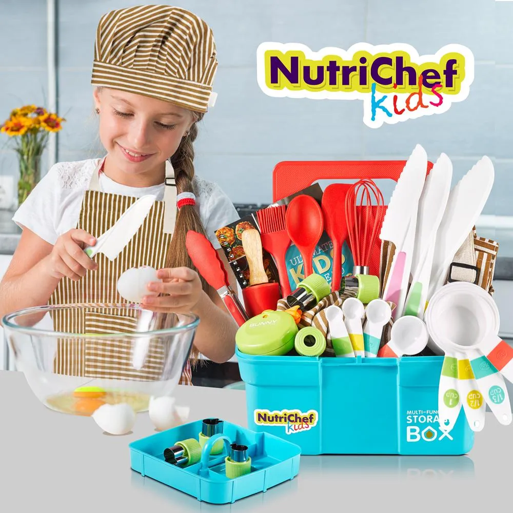 Nutrichef kit cuisine enfant nylon tablier recettes 4 ans