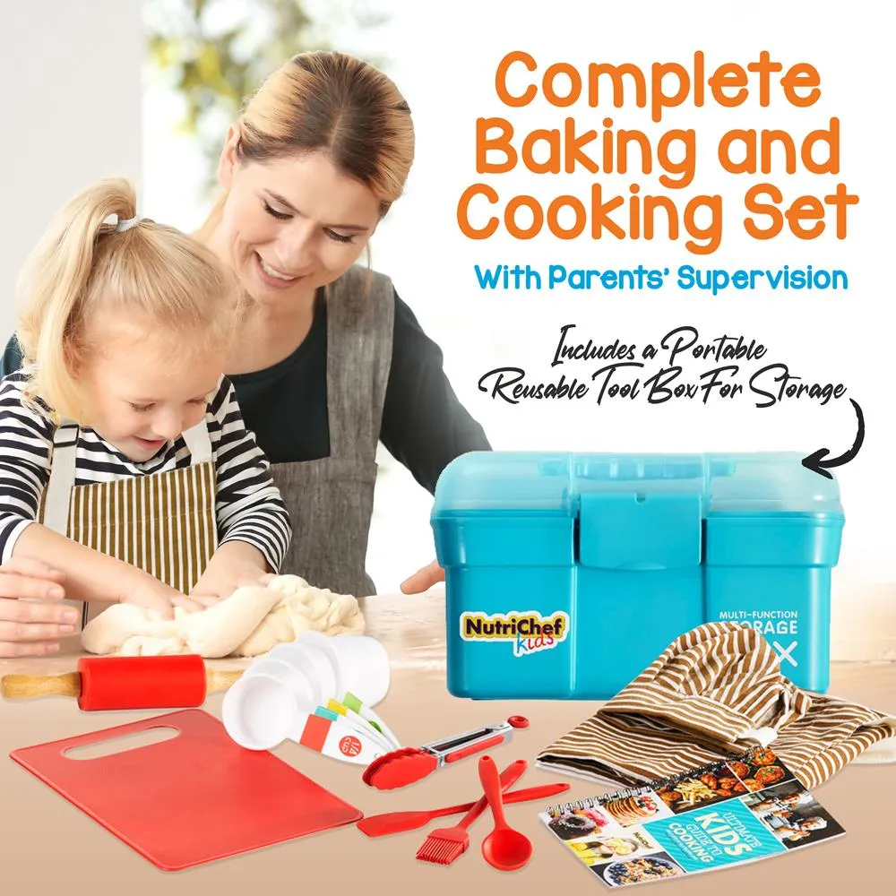 Nutrichef kit cuisine enfant nylon tablier recettes 4 ans