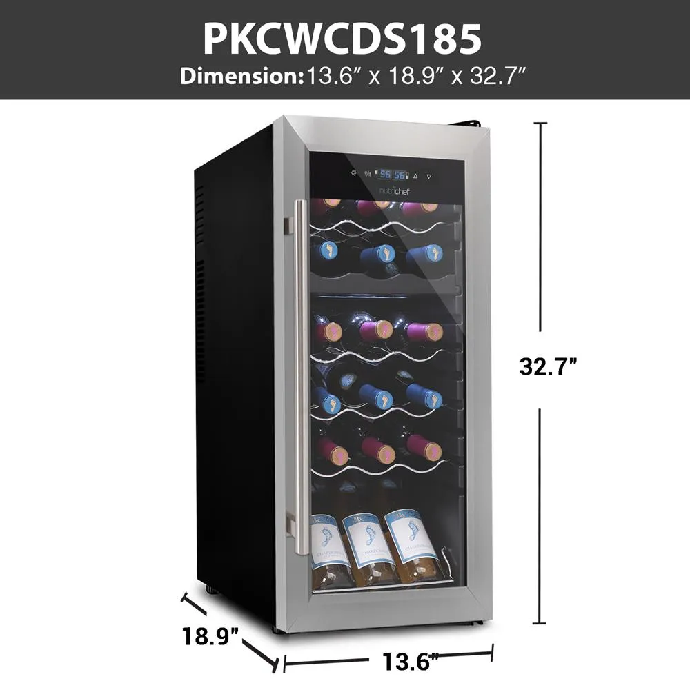 Nutrichef cave à vin 18 bouteilles inox 50,9 L