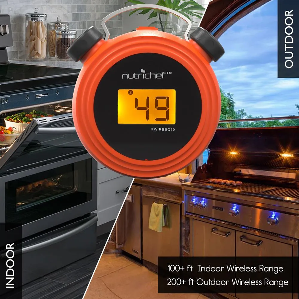Nutrichef PWIRBBQ60 Thermomètre BBQ Bluetooth 2 Sondes