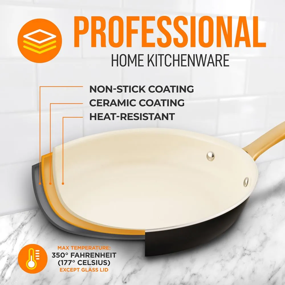 Nutrichef poêle 30 cm céramique manche doré induction