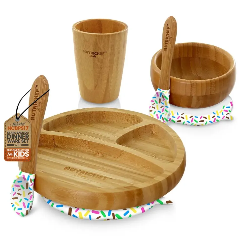 Nutrichef set vaisselle bébé bambou ventouse