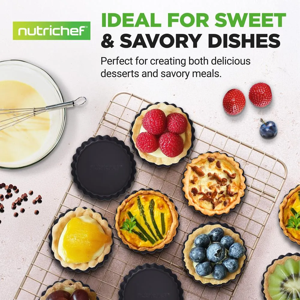 Nutrichef moules tartelettes antiadhésifs 10 pcs fond amovible