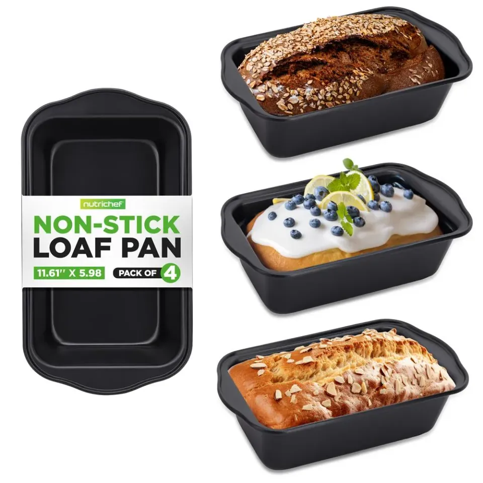Nutrichef lot 4 moules à cake acier antiadhésif