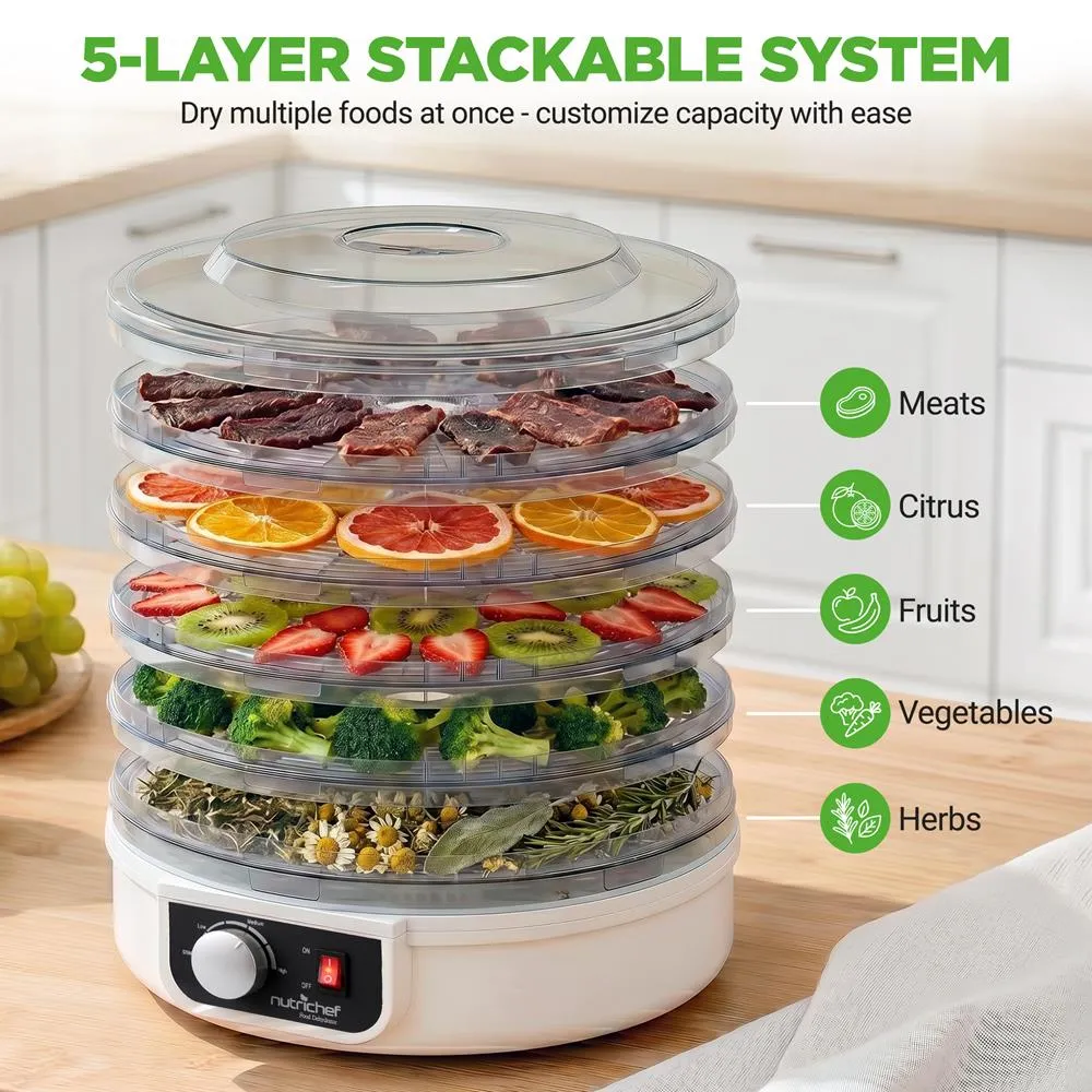 Nutrichef déshydrateur blanc compact un bouton