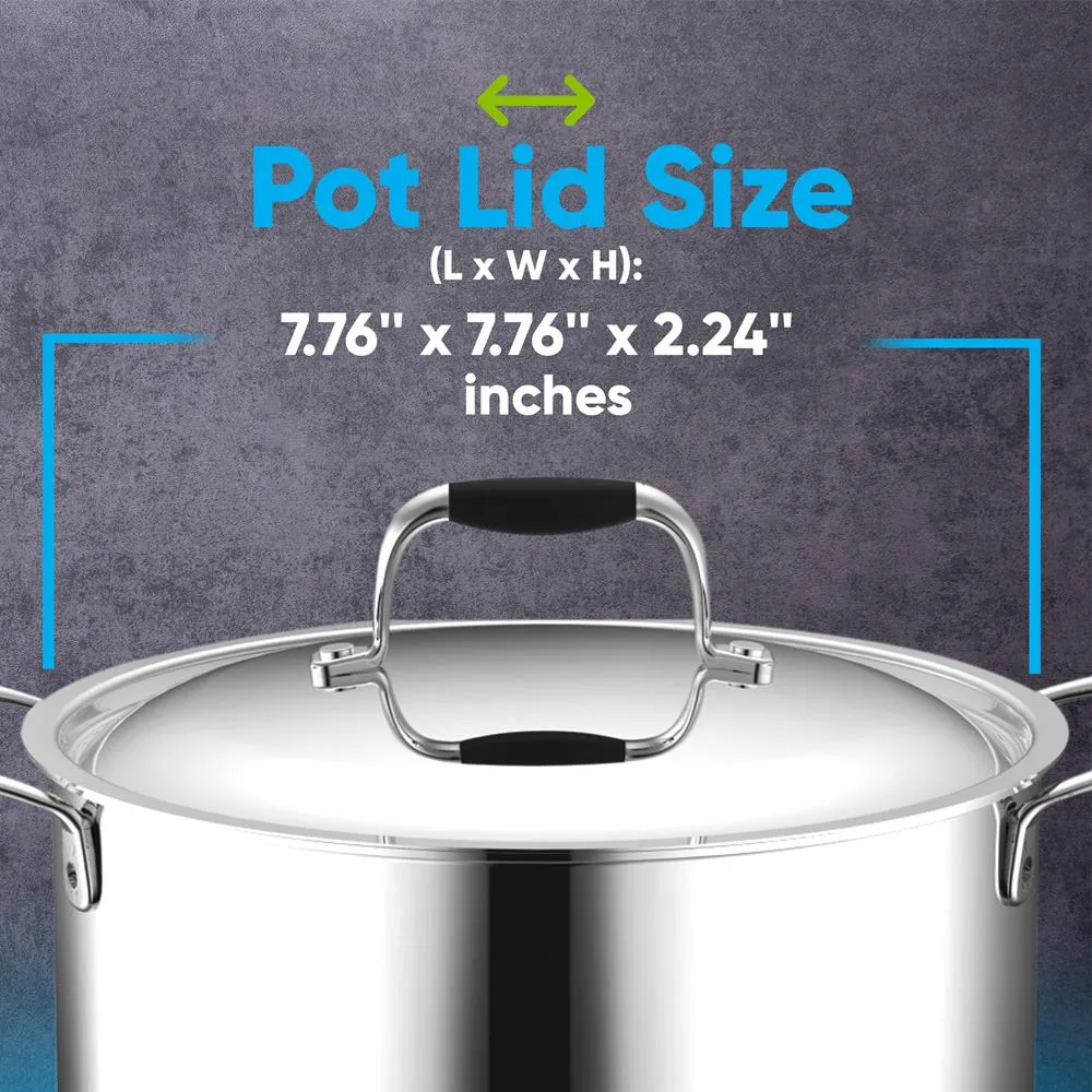Nutrichef couvercle inox 20 cm pour faitout 3 QT